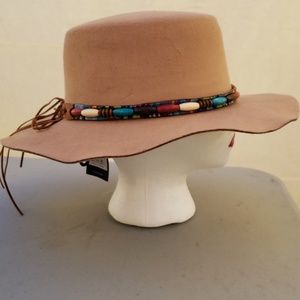 Hat with beaded band